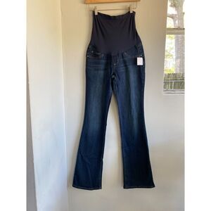 NWT Maternity Indigo Blue Jeans Bootcut Long Small Secret fit